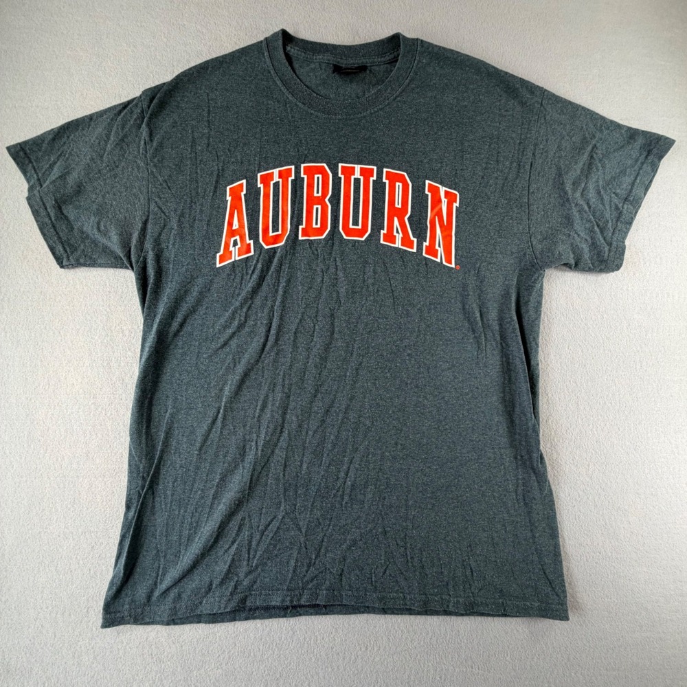 Auburn Tigers T Shirt Mens Large Gray NCAA College Football Retro Tee MV Sport